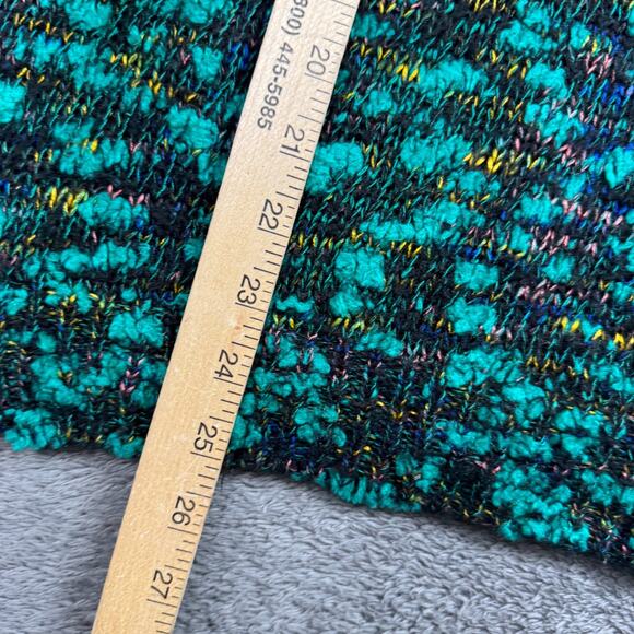 Vintage Contemp Casuals Knit Sweater Womens M Abstract Artsy Aqua Blue Pullover - Picture 7 of 7